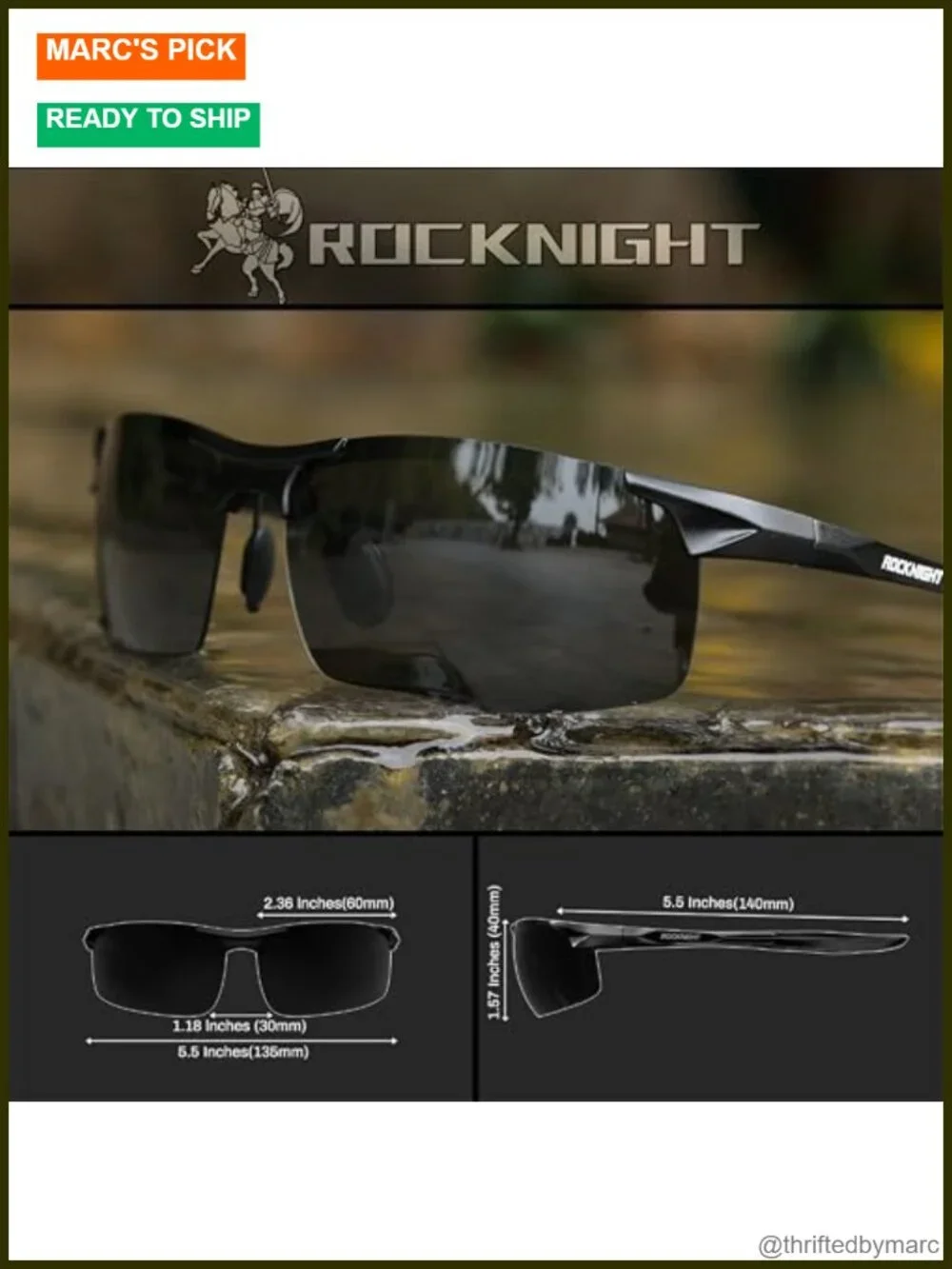 2 Pack Polarized UV400 Sunglasses Acetate +Al-Mg Frame Outdoor